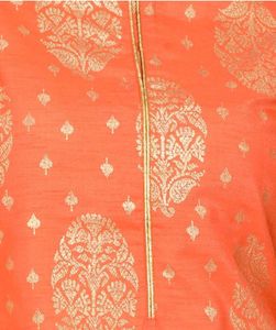Orange Banarasi Print Kurti