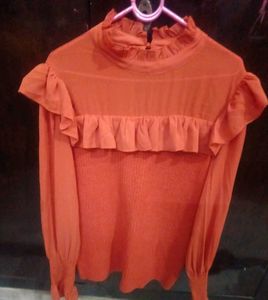 Ruffled Long Sleeve Top