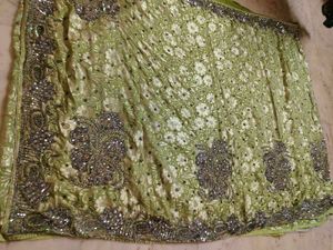 Pista Colour Very Heavy An Beautiful 😍 Saree