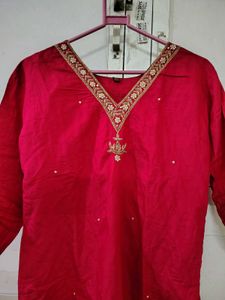 Combo!! Red And Black Embellished Kurtis!!