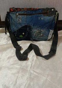 Upcycled Denim Patchwork Bag