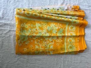 Floral Yellow Saree