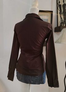 Brown button down Long Sleeve Shirt