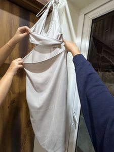 Ribbed Halter Neck Long Dress