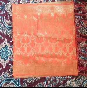 Elegant Peach Banarasi Saree
