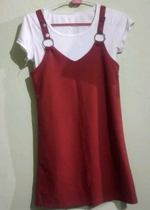 Cute Red Dress + White cardigan