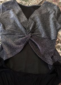 Sparkly Open-Back Bodysuit