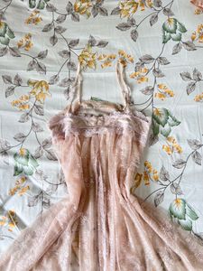 🩷 Sheer Pink Lace Dress-Top