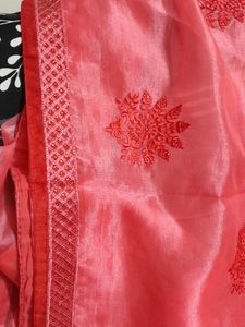 organza pink saree