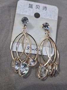 Elegant Gold Tone Dangle Earrings