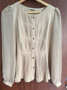 Burberry Pleated Button-Down Top