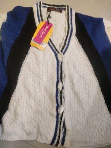 Crochet Cardigan - Blue &amp; White (Women's)