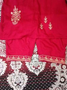 Maroon Embroidery Kurta Set
