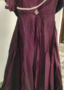 Elegant Burgundy Party Gown