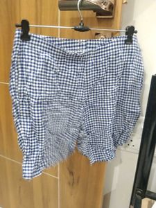 Blue & White Checkered Shorts