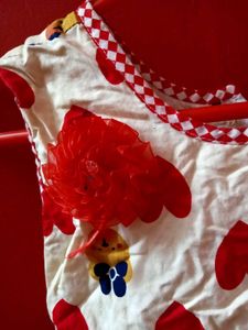 Cute Girls&#39; Heart Print Dress