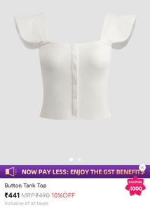 Cute White Ruffle Top - With Tag, Never Wore