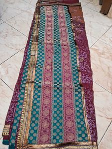 New Saree In Pleating Banarasi Silk Fabric