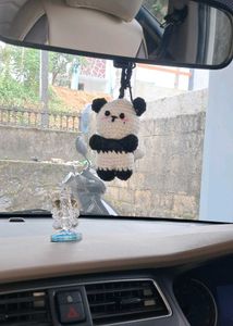 Crochet Panda Toy/ used to decor ur vehicles