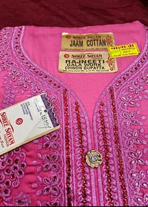 Unstriched Suit Piece Stone And Thread Work