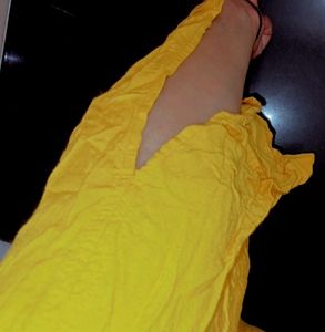 Yellow Coloured, Trending Off Shoulder Cute Top