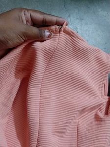 Peach Cold Shoulder Peplum Top
