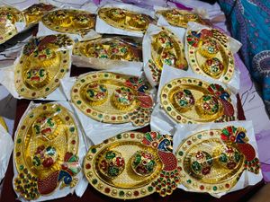 Decorative Pooja haldi kumkum Peacock new wdt ta