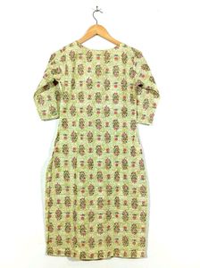Light Green Floral Kurta Set (Women)