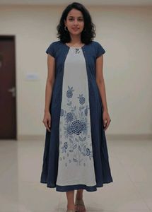 Stylish Blue & White Dress