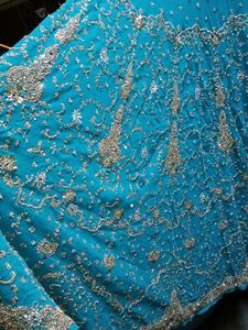 Teal Beaded Indian Dress