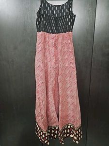 Noodle Strap Long Gown With Huge Ghera