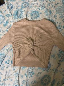 Soft Glow Cream Wool Crop Top – Long Sleeve Cozy C