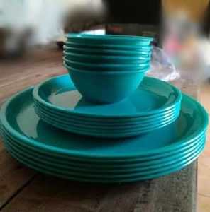 Blue Dinnerware Set New  and cookie press combo