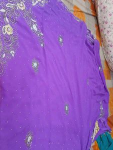 Embroidered Purple Saree