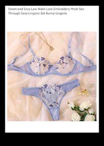 Floral Lace Embroidery Lingerie Set