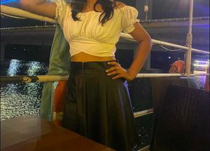 White Off-Shoulder Tie Top