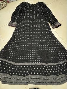 Printed Black Kurta