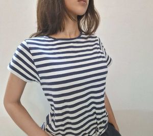Striped T-Shirt With Tie-Up Detail