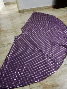 Purple &amp; Gold Flared Skirt &amp; Princecut Blouse