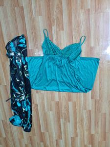 Silky Nightdress with Robe