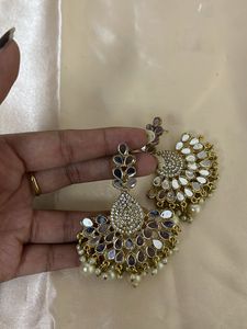 Golden Chandbali Earrings