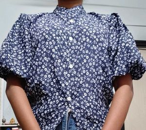Blue Shirt Floral