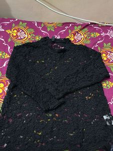 Black Textured Top