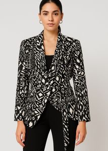 Black And White Printed Blazer