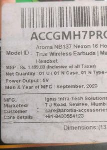 Aroma NB137 NEXON EARBUDS