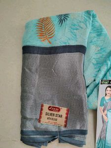 Elegant Blue Floral Saree