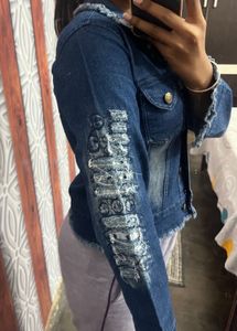 Blue Denim Crop Jacket