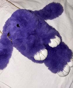 Purple Bunny Plush Crossbody Bag