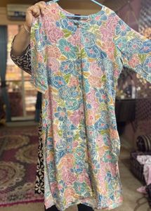 Pure Cotton Pastel Floral Kurta Set