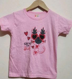Pink T-shirt For 4- 5 Year Girl